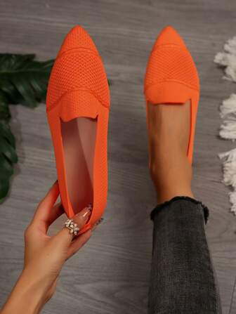 Women's Pointed Toe Slip-On Casual Shoes, Multi-Color, Lightweight, Comfortable, Suitable For Outdoor, Casual Wear