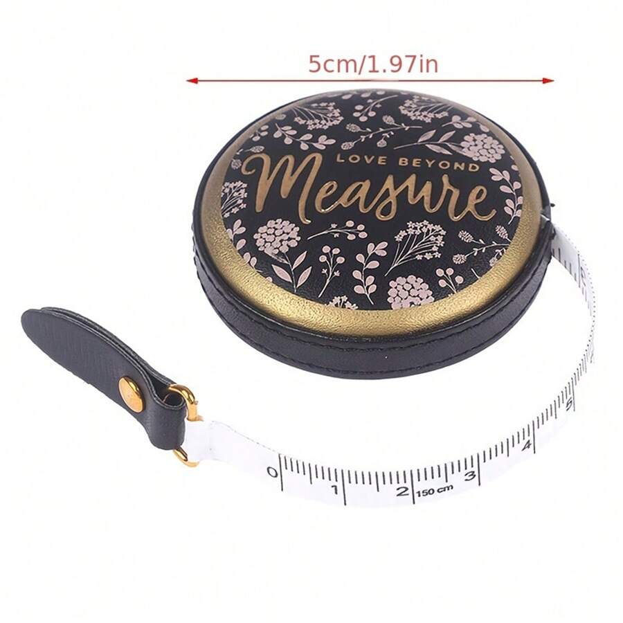 59.06 Inch Portable Retro PU Leather Telescopic Mini Ruler, Vintage