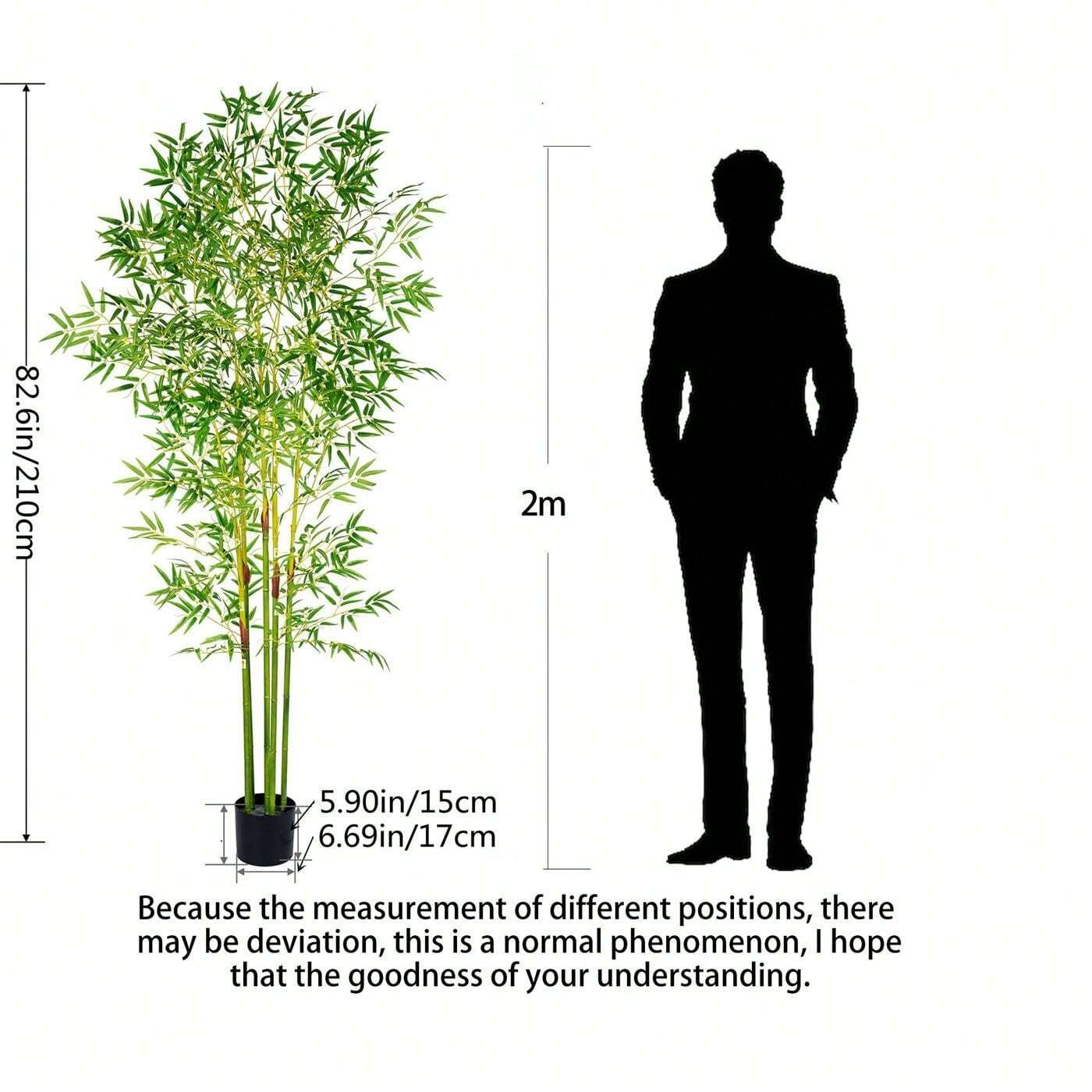 Simulation Bamboo Potted Plants Plastic Poles Removable Artificial