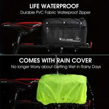 1pc MTB/racefiets achterzadeltas, fietszadeltas met waterdichte hoes voor achterdrager