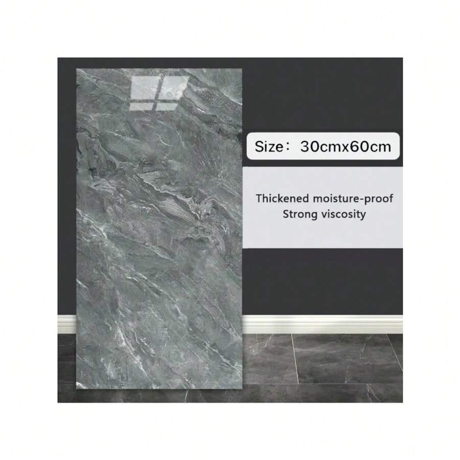 10Pcs 30x60cm Waterproof Marble Tiles Sticker PVC Self Adhesive Vinyl