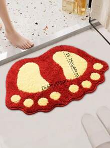 1 stuk creatieve asymmetrische zachte absorberende antislipmat, pootvormige badmat, badkamer/woonkamer/slaapkamer/hal vloermat, badkamerdecoratie, badkameraccessoires, terug naar school