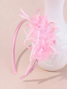 7/1pc Pear Mesh Hairbands Headband With Artificial Flowers, Cocktail, Wedding,Holiday Party Photo Shoot Dress Up Hair Accessories