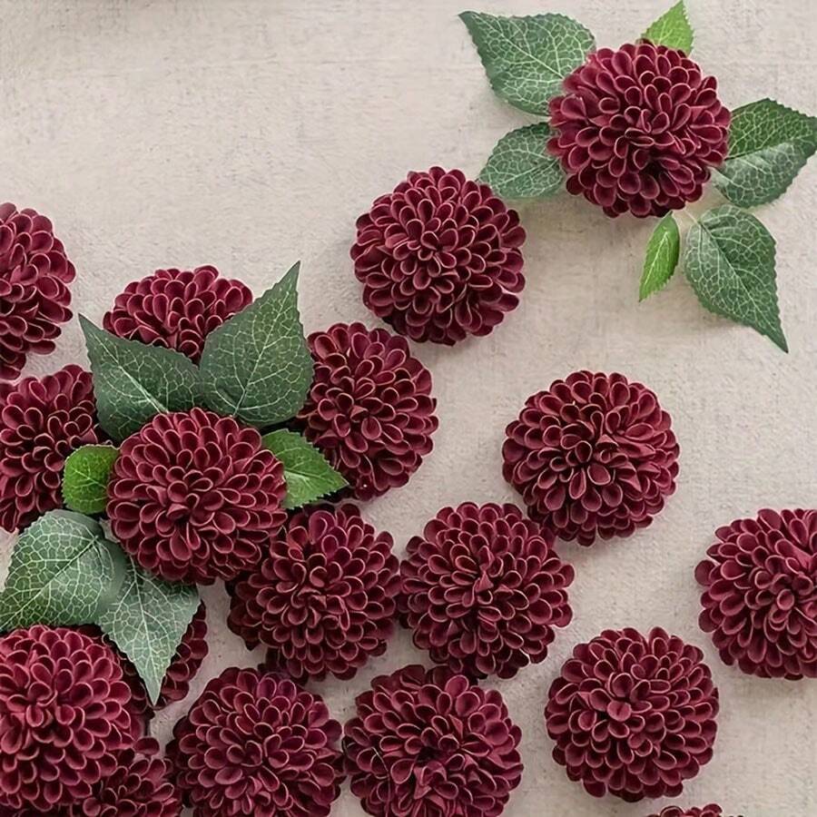 25 Piece Set Of Black Artificial Flower Hydrangea Fake Flower