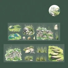 1 件山地草景观剪贴簿 DIY 材料贴纸卷 - 彩色 - 查看 9