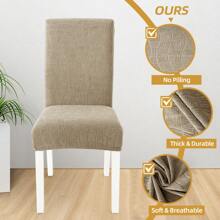 CYCMACO Chair Covers With Backrest 4/6 Pieces, Kitchen Chair Covers, Stretch Chair Cover, Universal Dining Room Chair Covers, Washable Removable, Easy To Clean - Màu Khaki - Xem 5