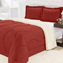 Queen Size Double Sided Gel Mesh Duvet Kit 3 Pieces - Roof Tile With Straw - View 1