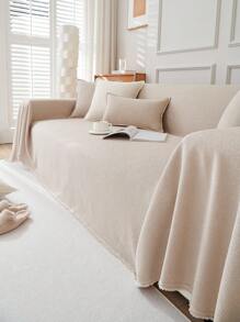 1 pièce Couverture de jet de canapé imperméable de couleur unie pour toute saison, protecteur de meuble lavable en machine pour animaux de compagnie, décoration d'intérieur