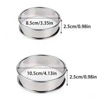 2 件/6 件/12 件不锈钢英式松饼圈、圆形蛋糕饼干鸡蛋汉堡烘焙模具 - 銀色 - 查看 3