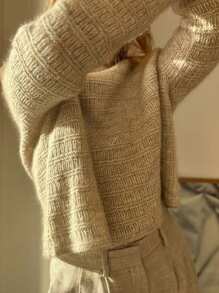 2024 Autunno/Inverno Nuovi Arrivi Maglione casual da donna a collo alto di colore unito, alla moda e versatile, caldo e confortevole - Cachi - Visualizzare 3