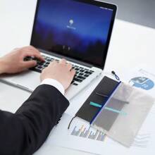 10 PCS A5 Plastic File Zipper Pouch, Waterproof File Zip Bags, PVC Plastic Document Folder, Money Wallets, Storage Bags For School Office Supplies Home School Travel(24x17.5cm, 5 Colors) , Back To School Gifts - Multicolor - View 5