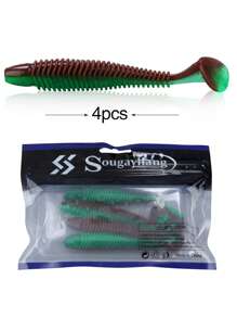 SOUGAYILANG Soft Bait Silicone Fishing Lure Big Soft Worm Baits Artificial Worm Soft Paddle Tail Swimbait For Bass Trout Redfish Walleye Fishing Tackle - Multicolor - View 11