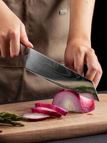 1pc/10pcs High-Carbon Stainless Steel Damascus Pattern Chef Knife Set, Western Style Cooking Utility Knives - Multicolor - View 4