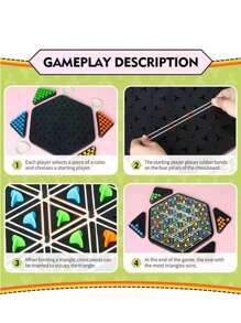 Connected Triangle Board Game, Kids' Interactive Chess Style Logic Thinking Training Toy - Multicolor - View 5