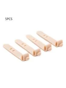 5pcs Desk Cable Management Silicone Ties, Headphone Anti-Lost, Wire Organizer Straps