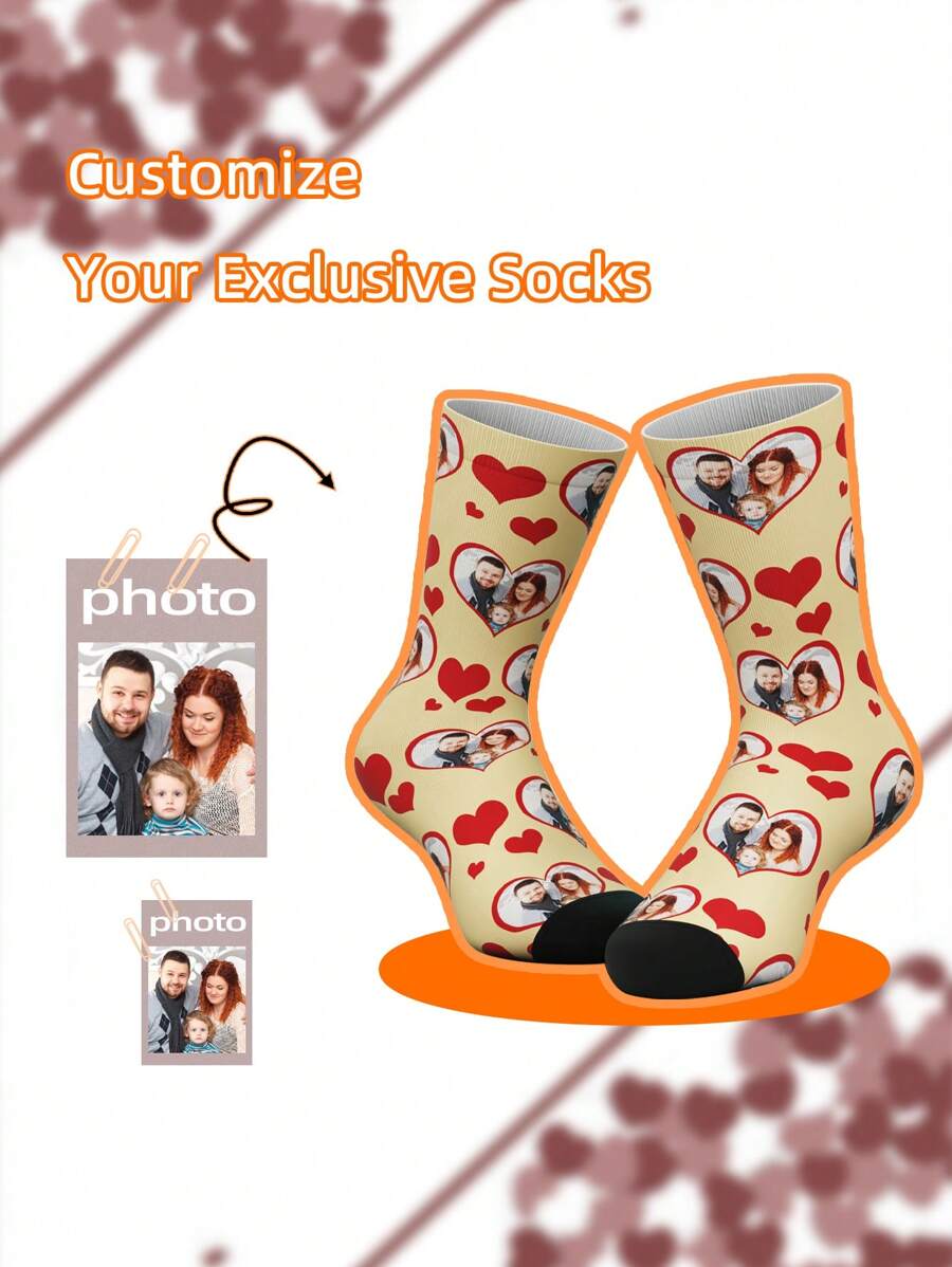 1 Par de Calcetines Personalizados de Media Pantorrilla con Impresión Divertida de Rostros para Mujeres y Hombres, Calcetines Personalizados con Fotos de Guapo/Hermoso, Calcetines de Pareja Personalizados y Divertidos de Media Pantorrilla, Adecuados para Regalar en San Valentín, Cumpleaños u Otras Ocasiones, Perros, Coloridos, Lindos, Adorables, Sobrios, Divertidos, Personalizados, Únicos, Personalizados, Regalos Ideales para Él, Regalos Ideales para Ella, Novio, Novia, Familia, Amigos, Abuelos, Ella - Multicolor - Ver 1