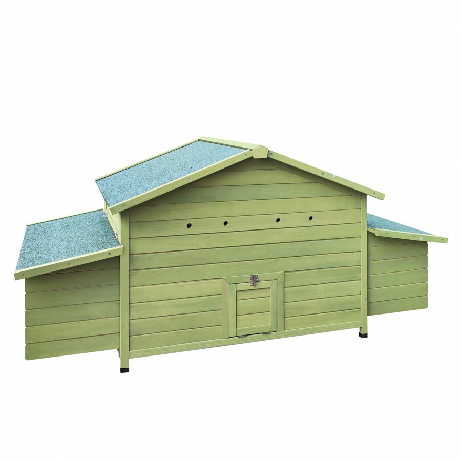 Spacious Outdoor Wooden Chicken Coop With Dual Nesting Boxes And Free