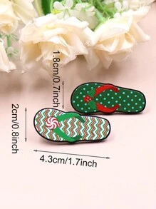1 Đôi Dép Giáng Sinh Thời Trang Và Cá Nhân Hóa Phong Cách AB Hoa Tai Nữ, Chất Liệu Acrylic, Thiết Kế Đơn Giản Và Đa Năng, Rất Thích Hợp Cho Giáng Sinh Hoặc Đeo Hàng Ngày - màu xanh lá - Xem 3