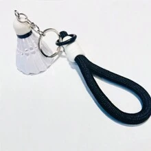 1 件独特的多色仿羽毛羽毛球钥匙扣吊坠，时尚体育纪念品，适用于简单的手机挂绳，马卡龙编织钥匙圈，汽车包钥匙扣，学生派对礼品配件 - 彩色 - 查看 14