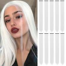 Clip In Hair Extensions 22 Inch 20Pcs/10Pcs Colored Hair Extensions Party Highlights Long Straight Synthetic Hairpieces For Women