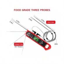 Dual Probe Oven Thermometer, Digital Meat Thermometer For Cooking Dual Probes, Digital Food Thermometer - Black - View 9