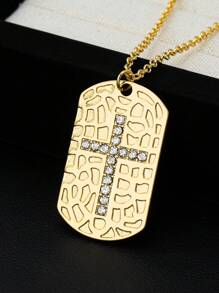 1 件复古吊坠项链，配方晶锆石铜链，男女通用时尚街头项链，适合派对、日常佩戴的女性礼物 - 十字項鍊 - 查看 10