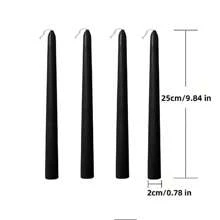 1 hộp 4 nến hình nón cổ điển, mỗi nến dài 25cm (9,84 inch) và có thể cháy trong 8 giờ. Thích hợp để trang trí nhà cửa, trang trí bàn ăn, tiệc sinh nhật, cầu hôn, đám cưới theo mùa, đạo cụ chụp ảnh, quà tặng lãng mạn cho nam và nữ, trang trí phòng, quà tặng - Nhiều màu - Xem 9