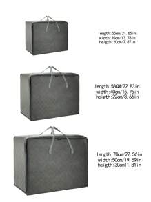 1 件大容量储物袋，带饰边，可存放季节性衣服和被子，搬家和储物手提袋，超大手柄，透气防尘防潮衣物整理 - 彩色 - 查看 7