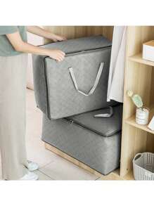 1 件大容量储物袋，带饰边，可存放季节性衣服和被子，搬家和储物手提袋，超大手柄，透气防尘防潮衣物整理 - 彩色 - 查看 2