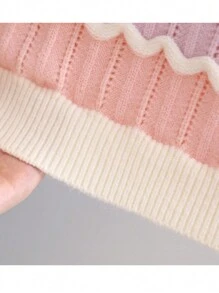 Young Girl Rainbow Stripe Sweater, Round Neck Long Sleeve Knit Pullover, Autumn/Winter