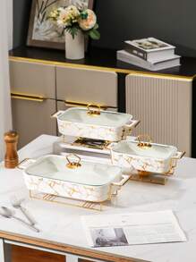 Christmas 1 Set Ceramic Dinnerware, Bakeware, Pots & Pans, Thermal Cookware, Suitable For Restaurants, Home, Kitchen, Living Room Decor, Applicable For Bread, Turkey, Cheese, Pizza, Outdoor, Wedding, Party, Gift, Christmas, Birthday Decoration, Anniversary Home Decor New Year Gift