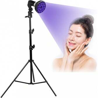 Tanning Lamp Thearpy Light For Home Use With Adjustable Stand Purple Light For Indoor Model: Various, Black