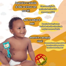 Baby Teether Rattle Kit Sensory Infant Toy - Bộ 3 - Xem 6