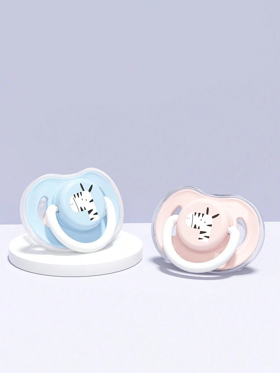 單個矽膠安撫奶嘴，無需奶嘴鏈舒緩寶寶 - 粉色 - 查看 1