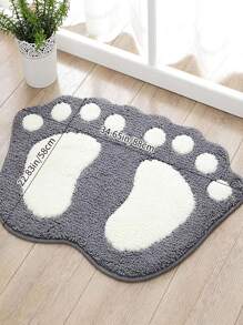 1 stuk creatieve asymmetrische zachte absorberende antislipmat, pootvormige badmat, badkamer/woonkamer/slaapkamer/hal vloermat, badkamerdecoratie, badkameraccessoires, terug naar school