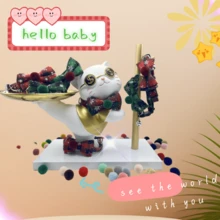 1pc New DIY Cat Collar, Dog Collar, Green/Red Pet Collar, Colorful Printed Pet Collar, Plaid/Snowflake/Bow Decor Pet Collar, Nylon Adjustable Elastic Pet Collar With Bell - Multicolor - View 5