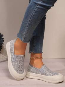 Pantofi ocazional noi de toamna 2024 pentru femei, fund gros cu platformă, versiune coreeană, cu talpă moale, pantofi studenți anti-alunecare - Argint - Vizualizare 4