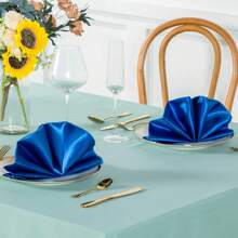 24pcs Satin Edged Polyester Napkins, 11.8*11.8in/30*30cm And 17*17in/43*43cm, Wedding/Hotel Decoration, Restaurant/Cafe Wiping Cloth, Christmas Dinner, Food Photography