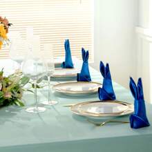 24pcs Satin Edged Polyester Napkins, 11.8*11.8in/30*30cm And 17*17in/43*43cm, Wedding/Hotel Decoration, Restaurant/Cafe Wiping Cloth, Christmas Dinner, Food Photography