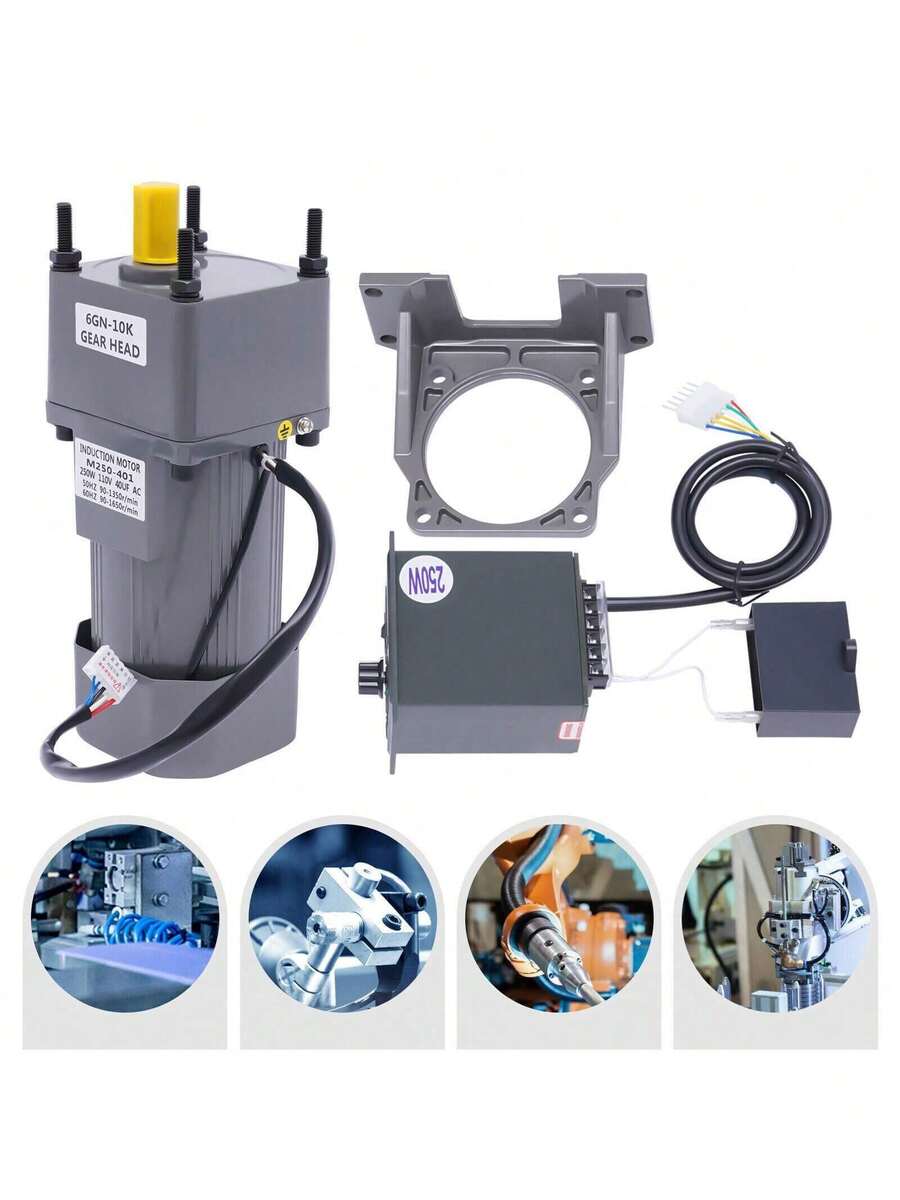 AC Gear Reduction Motor Electric+Variable Speed Control Reversible 110V