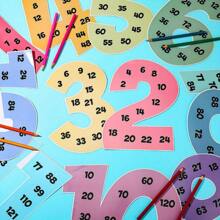 倍数海报套装 1 到 12 的多个数学海报 计数数字 乘法表 乘法表 事实海报 适用于教室 家庭 - 8*8英寸 - 查看 4