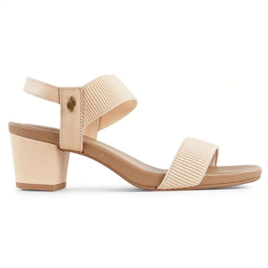 ORIGINAL Women's Usaflex Block Heel Elastic Sandal With INVOICE And WARRANTY - CREME / BEGE - View 1