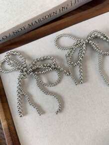 1pc Elegant Pearl Bow Hoop Tassel Shoe Clip Charm