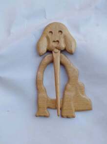 1 件木制动物毛衣别针，可爱 3D 立体老鼠狗鸟兔子动物胸针，手工木制动物胸针，有趣的礼物，适合秋冬服装配饰别针，用于衣服包饰背包，适合学校办公室配饰衬衫夹克珠宝圣诞节万圣节衣服别针有趣的教师礼物服装配饰包饰