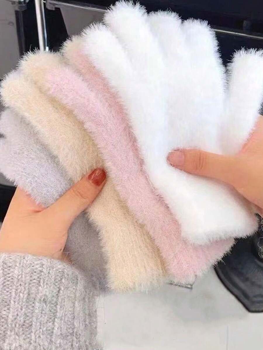 1 Đôi Găng Tay Mùa Đông Thoải Mái Cho Nam/Nam - Mềm Mại, Ấm Áp Và Chống Gió Với Thiết Kế Ngón Tay Dễ Thương - Nhiều màu - Xem 1