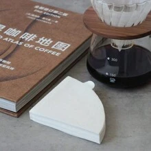 50pcs/Pack Coffee Filter Bags, Cone-Shaped Paper Coffee Filter, White/Brown Fan-Shaped Filter Net