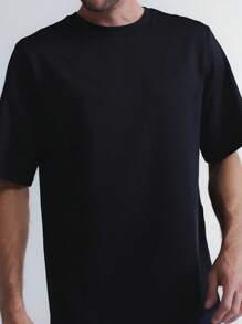 Men's Oversized Off White T-Shirt - Black - View 4