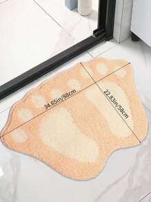 1 stuk creatieve asymmetrische zachte absorberende antislipmat, pootvormige badmat, badkamer/woonkamer/slaapkamer/hal vloermat, badkamerdecoratie, badkameraccessoires, terug naar school