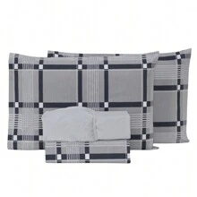 4-Piece Double Bed Sheet Set Percale 100% Cotton - CL08 - Ver 2