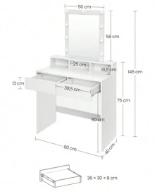 VASAGLE Vanities & Vanity Benches - 白色 - 查看 3